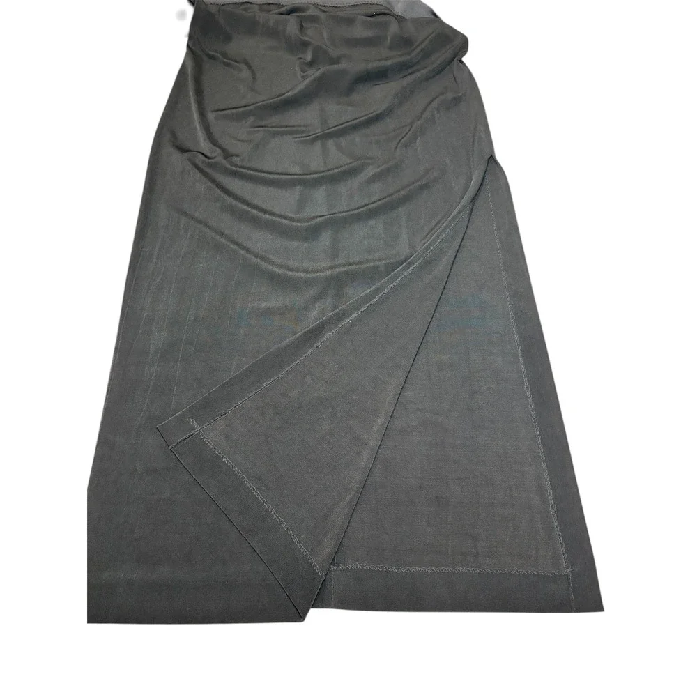 Alex Evenings Beaded‎ Formal Gown Size 12 Black Silver Spaghetti Strap Maxi